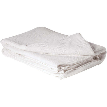 Cotton Blanket - WHITE / 66"W x 90"L