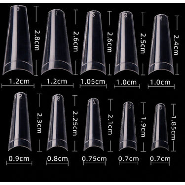 Cre8tion Nail Tips - #01 Coffin - Clear / Divider Box of 500 Pieces