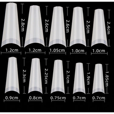 Cre8tion Nail Tips - #01 Coffin - Natural / Divider Box of 500 Pieces