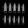 Cre8tion Nail Tips - #02 Long Stiletto - Clear / Divider Box of 600 Pieces