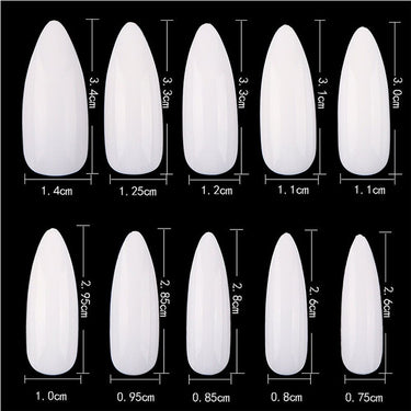 Cre8tion Nail Tips - #05 Long Almond - Natural / Divider Box of 500 Pieces