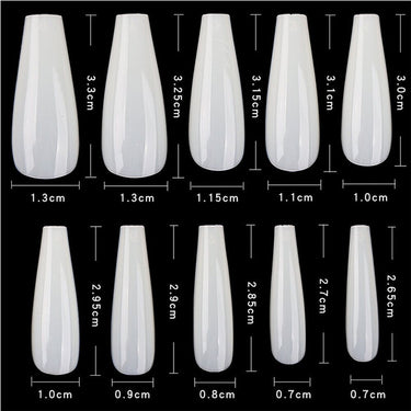 Cre8tion Nail Tips - #06 Coffin - Natural / Divider Box of 600 Pieces