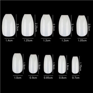 Cre8tion Nail Tips - #08 Long Almond - Natural / Divider Box of 500 Pieces