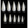 Cre8tion Nail Tips - #09 Super Curve Stiletto - Natural / Divider Box of 500 Pieces