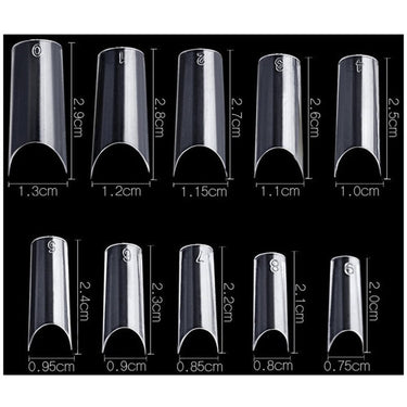 Cre8tion Nail Tips - #10 Straight - Clear / Divider Box of 500 Pieces