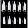 Cre8tion Nail Tips - #12 Wide Stiletto - Natural / Divider Box of 500 Pieces