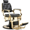 Crosby Vintage Style Barber Chair / Black with Gold Finish by Hans Equipment
