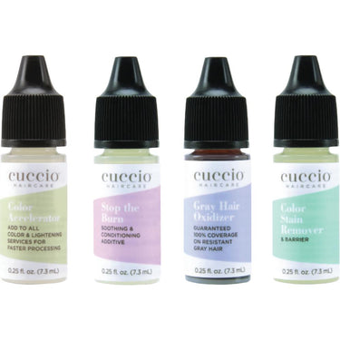 Cuccio Haircare - Try Me Kit - Four Bottles (0.25 oz.) of Hair Coloring Essentials and an Instructional Manual