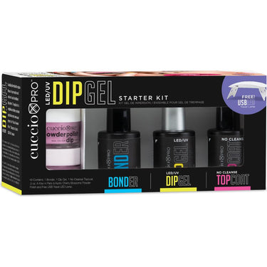 Cuccio Pro - LED/UV Dip Gel Kit - Starter Kit Contains Everything Needed to Perform the LED/UV Dip Gel System