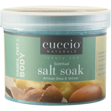 Cuccio Scentual Artisan Shea & Vetiver Salt Soak / 29 oz. - 822 grams