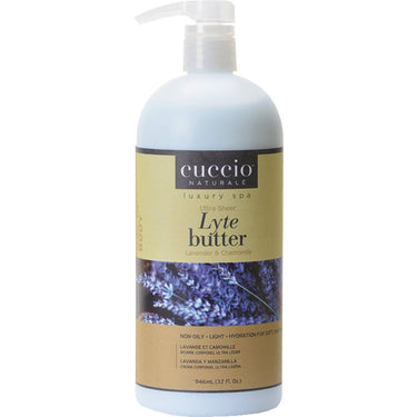 Cuccio Ultra Sheer Non Oily Lyte Butter - Lavender & Chamomile - for Hands, Feet & Body / 32 oz.