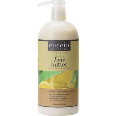 Cuccio Ultra Sheer Non Oily Lyte Butter - White Limette & Aloe Vera - for Hands, Feet & Body / 32 oz.