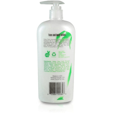 Cucumber Melon Face & Body Lotion Infused with Raw Coconut Oil / 12 oz. / Case of 8 Bottles by Organic Fiji by Organic Fiji