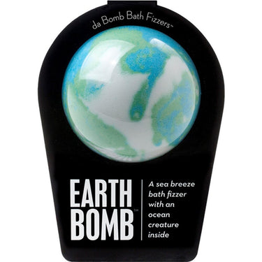 Da Bomb Bath Bomb - EARTH BOMB - A Sea Breeze Bath Fizzer with an Ocean Creature Inside! / 7 oz. - 2.75" Diameter