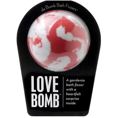 Da Bomb Bath Bomb - LOVE BOMB - A Gardenia Bath Fizzer with a Heartfelt Suprise Inside! / 7 oz. - 2.75" Diameter