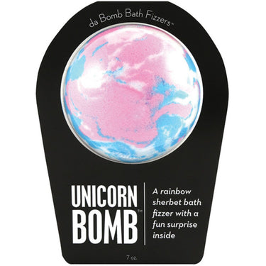 Da Bomb Bath Bomb - UNICORN BOMB - A Rainbow Sherbet Bath Fizzer with a Fun Suprise Inside! / 7 oz. - 2.75" Diameter