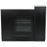 Dallas Reception Desk with Retail Display Case / Black with Silver Accents by HANS Equipment