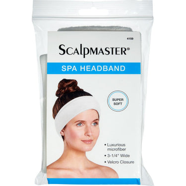 Deluxe 3" Wide Microfiber Headband with Velcro Closure - Ivory - Machine Washable - One Size Fits Most by Scalpmaster
