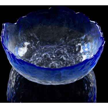Deluxe Glass Manicure Bowl - Blue Rim