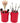Deluxe Leather Cosmetic / Nail Brush Holder - Red - Each