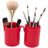 Deluxe Leather Cosmetic / Nail Brush Holder - Red - Each