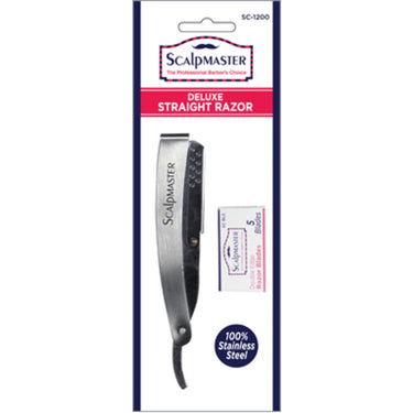 Deluxe Straight Edge Shaving Razor With 5 Blades by Scalpmaster