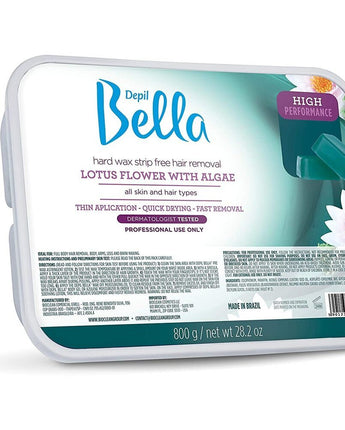 Depil Bella High Performance Hard Wax Lotus - Flower & Algae / 28.2 oz. - 800 grams X 6 Units = 10.58 lbs. - 4.8 Kilos