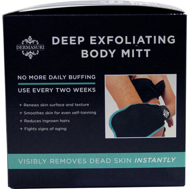 Dermasuri Deep Exfoliating Mitt Body Scrub - Great for Sunless Tanners! / 6 Pack