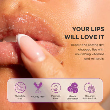 Dermasuri Lip Scrub Sugar Exfoliator / 0.7 oz. - Coconut Passionfruit