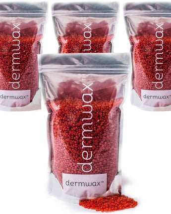 Dermwax - California Red - Stripless Hard Wax Beads / 28 oz. Bag / Case of 4 Bags = 112 oz. Total by Dermwax