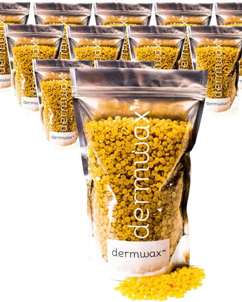 Dermwax - Liquid Gold - Stripless Hard Wax Beads / 28 oz. Bag / Bulk Case of 12 Bags = 21 lbs. Total by Dermwax