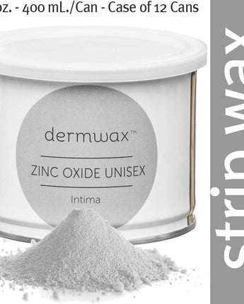 Dermwax Zinc Oxide - Intima Wax / Strip Wax / 14 oz. - 400 mL. per Can - Case of 12 Cans