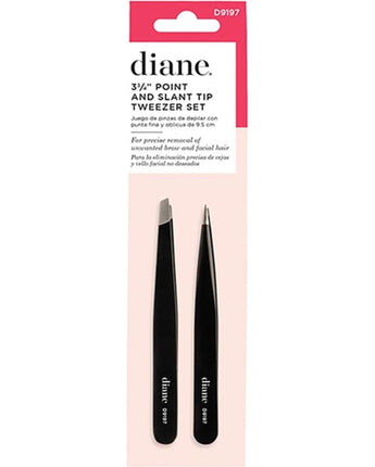 Diane 3.75" Point & Slant & Tip Tweezer Set