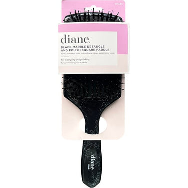Diane Black Marble Detangle and Polish Square Paddle Brush