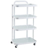 DIR Beauty Cart - Metal Frame + 4 Glass Shelves - 36"H x 19.4"W x 13.6"D