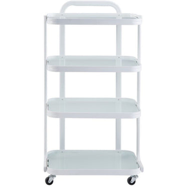DIR Beauty Cart - Metal Frame + 4 Glass Shelves - 36"H x 19.4"W x 13.6"D