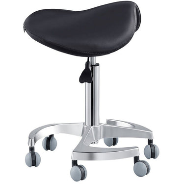 DIR Harmony Medical Saddle Stool - BLACK / 22" - 29.125" Adjustable Seat Height + 6 Wheel Base