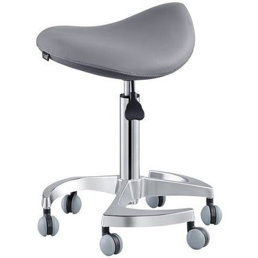 DIR Harmony Medical Saddle Stool - GRAY / 22" - 29.125" Adjustable Seat Height + 6 Wheel Base