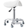 DIR Harmony Medical Saddle Stool - WHITE / 22" - 29.125" Adjustable Seat Height + 6 Wheel Base