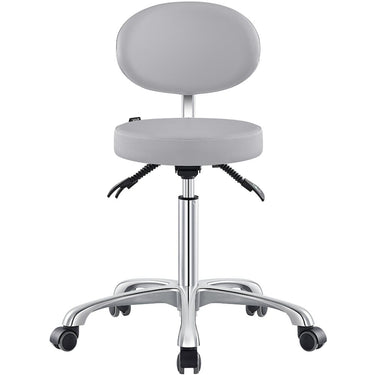 DIR Polaris Rolling Stool - GRAY / 21" - 29" Adjustable Seat Height + 5 Wheel Base