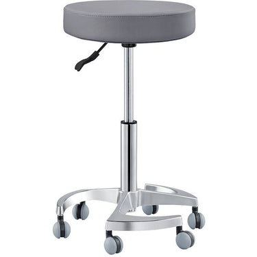 DIR Serene Stool - GRAY / 21" - 28" Adjustable Seat Height + 6 Wheel Base