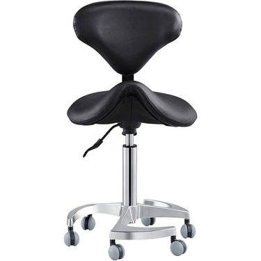DIR Tao Saddle Stool - BLACK / 21" - 29" Adjustable Seat Height + 6 Wheel Base