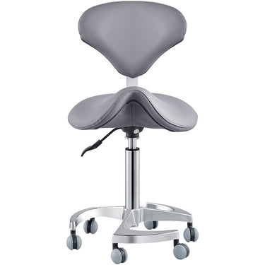 DIR Tao Saddle Stool - GRAY / 21" - 29" Adjustable Seat Height + 6 Wheel Base