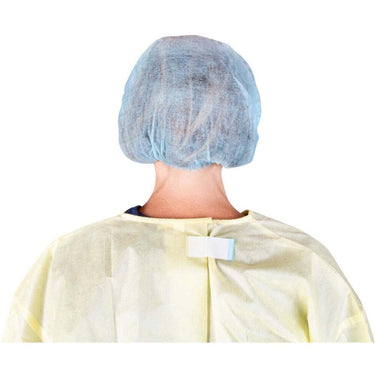 Disposable Bouffant Cap - Accordian Style - Blue - 21" / 100 Count X 10 Packs = 1,000 Bouffant Caps