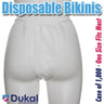Disposable Single Use Bikini Panty - WHITE / Case of 1,000 - Individually Wrapped Bikini Panty by Dukal