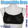 Disposable Single Use Bra - BLACK / Large-XL / 100 Pack - Individually Wrapped Bras by Dukal