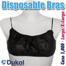 Disposable Single Use Bra - BLACK / Large-XL / Case of 1,000 - Individually Wrapped Bras by Dukal