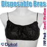 Disposable Single Use Bra - BLACK / Small-Medium / 100 Pack - Individually Wrapped Bras by Dukal