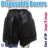 Disposable Single Use Men's Boxers - BLACK / Large-XL / 50 Pack - Individually Wrapped Men's Boxers by Dukal
