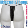 Disposable Single Use Thong Panty - BLACK / 100 Pack - Individually Wrapped Thong Panty by Dukal